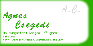 agnes csegedi business card